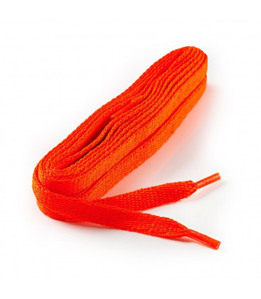 Lacets plats orange fluo 150 cm