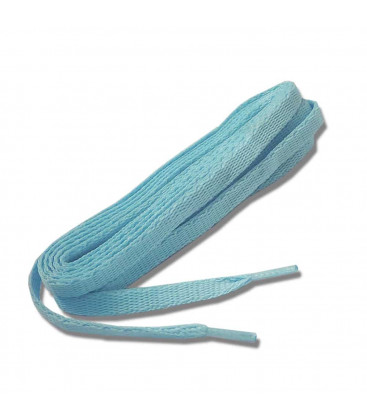Lacet plat special basket et sneakers 150 cm coloris bleu ciel